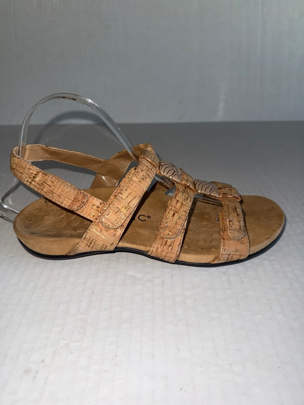 Vionic Amber Slingback Adjustable Straps Sandals In Gold Cork - Picture 8 of 13